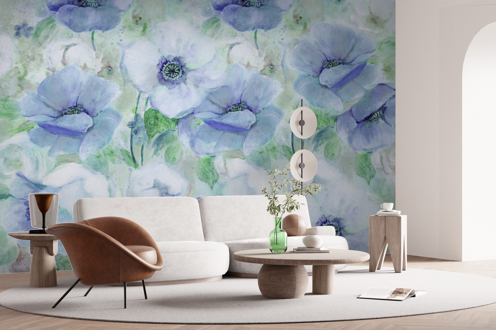 Papier peint grands coquelicots lumineux