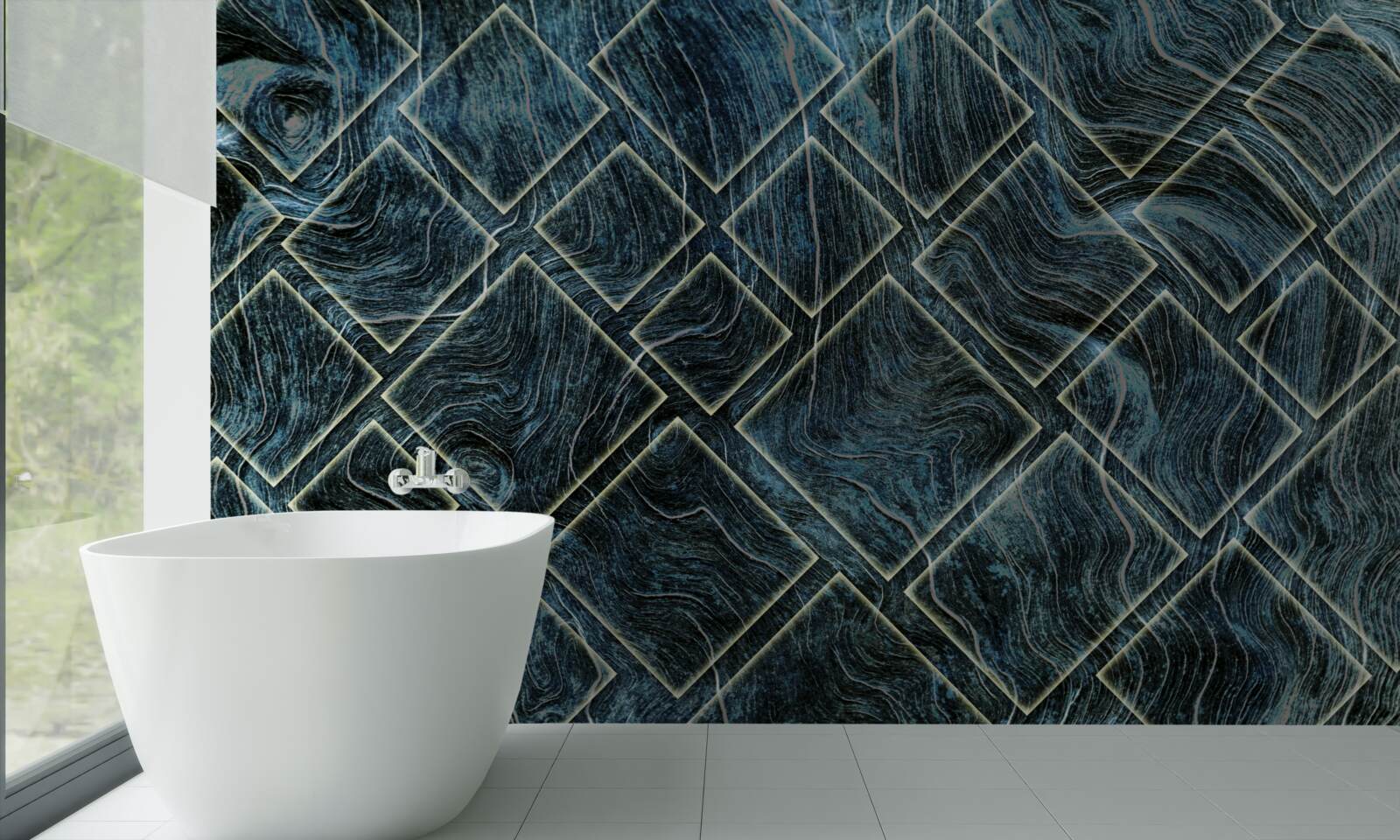 Papier peint formes blanches dans la fumée noire