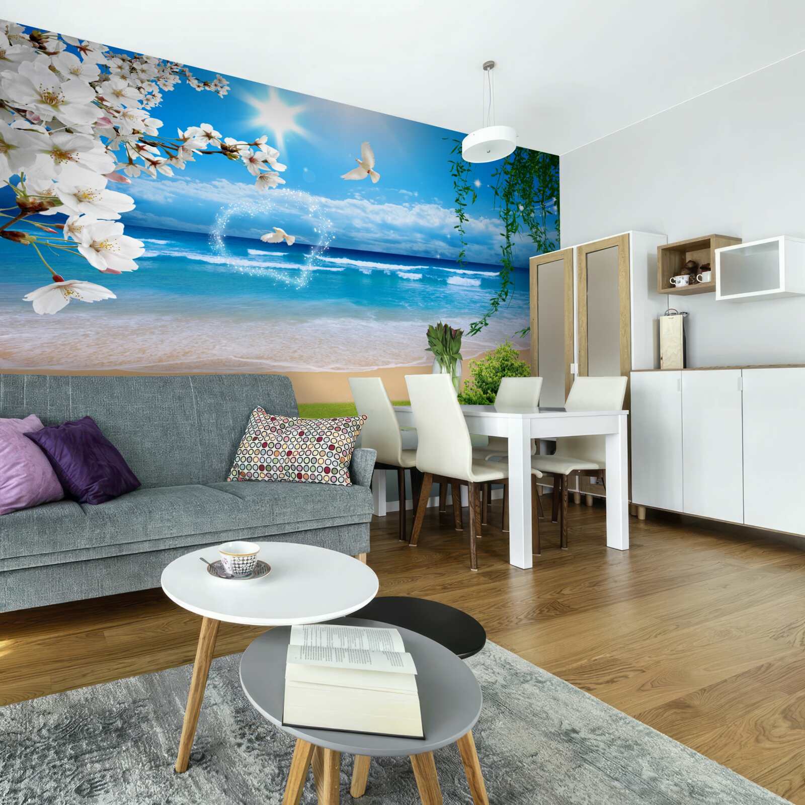 Papier peint pâturages océaniques en vert