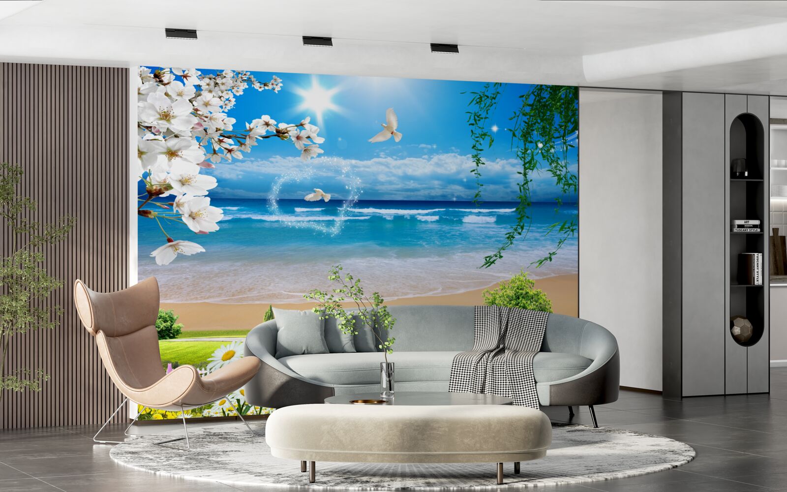 Papier peint pâturages océaniques en vert