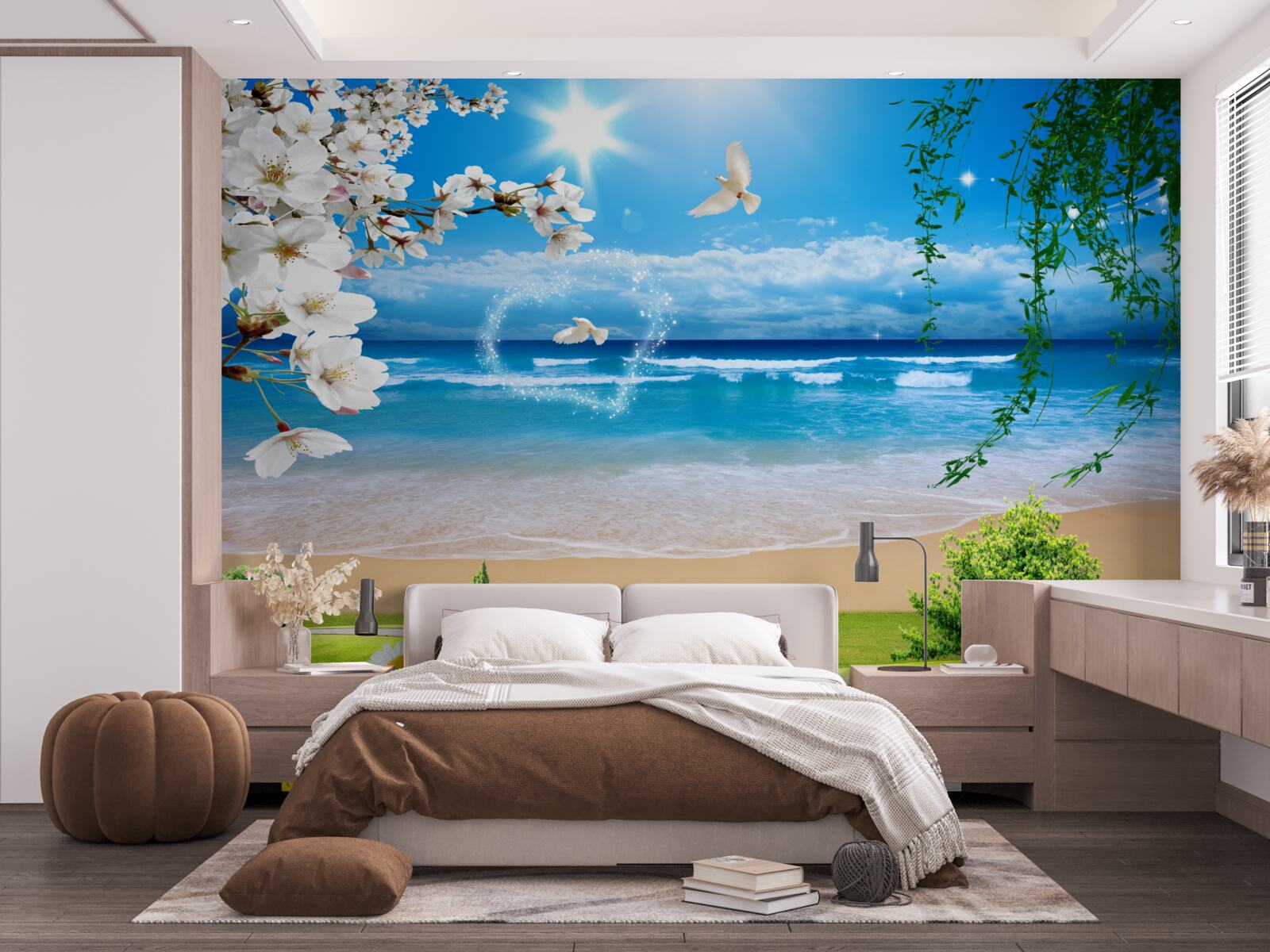 Papier peint pâturages océaniques en vert