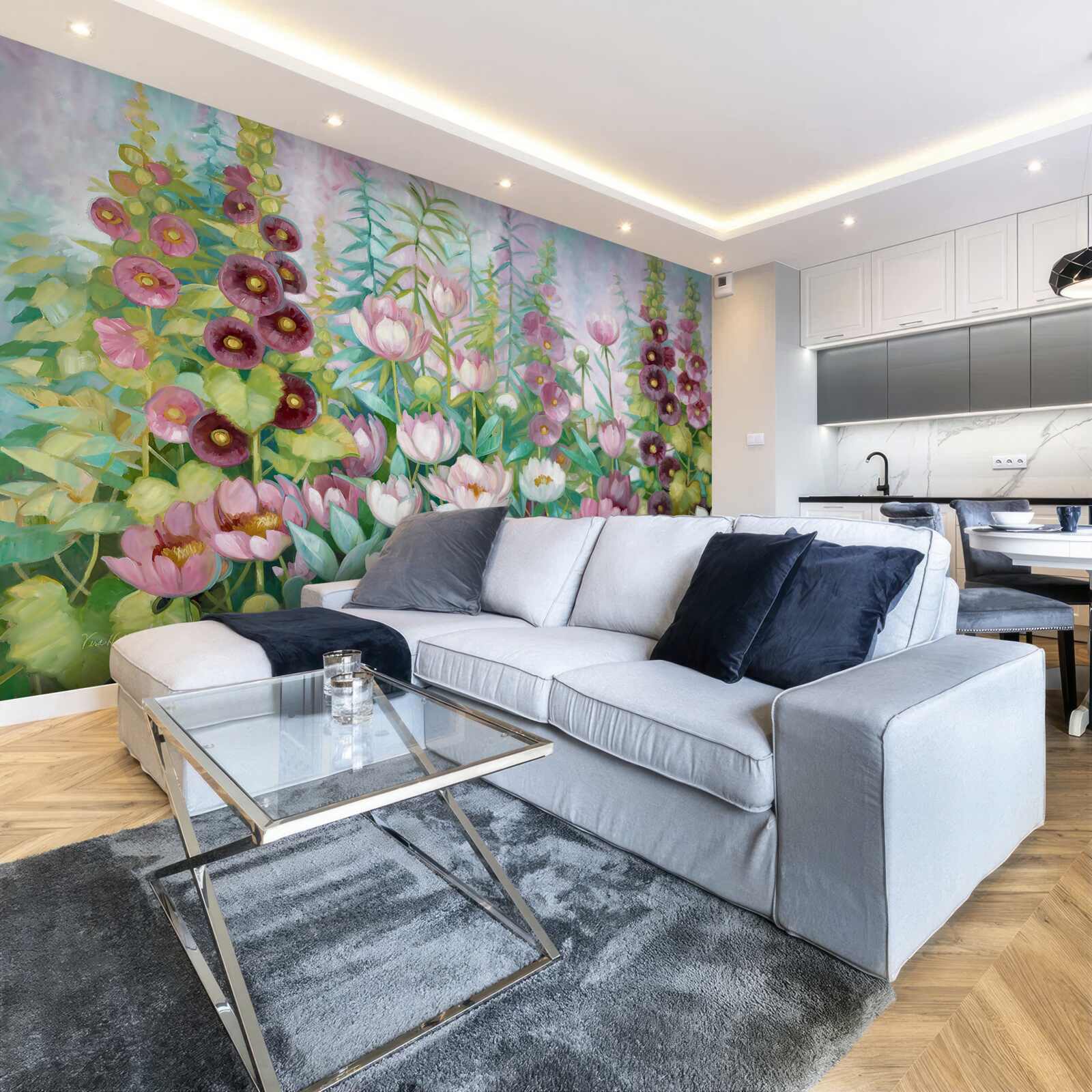 Papier peint Un monde de fleurs forestières