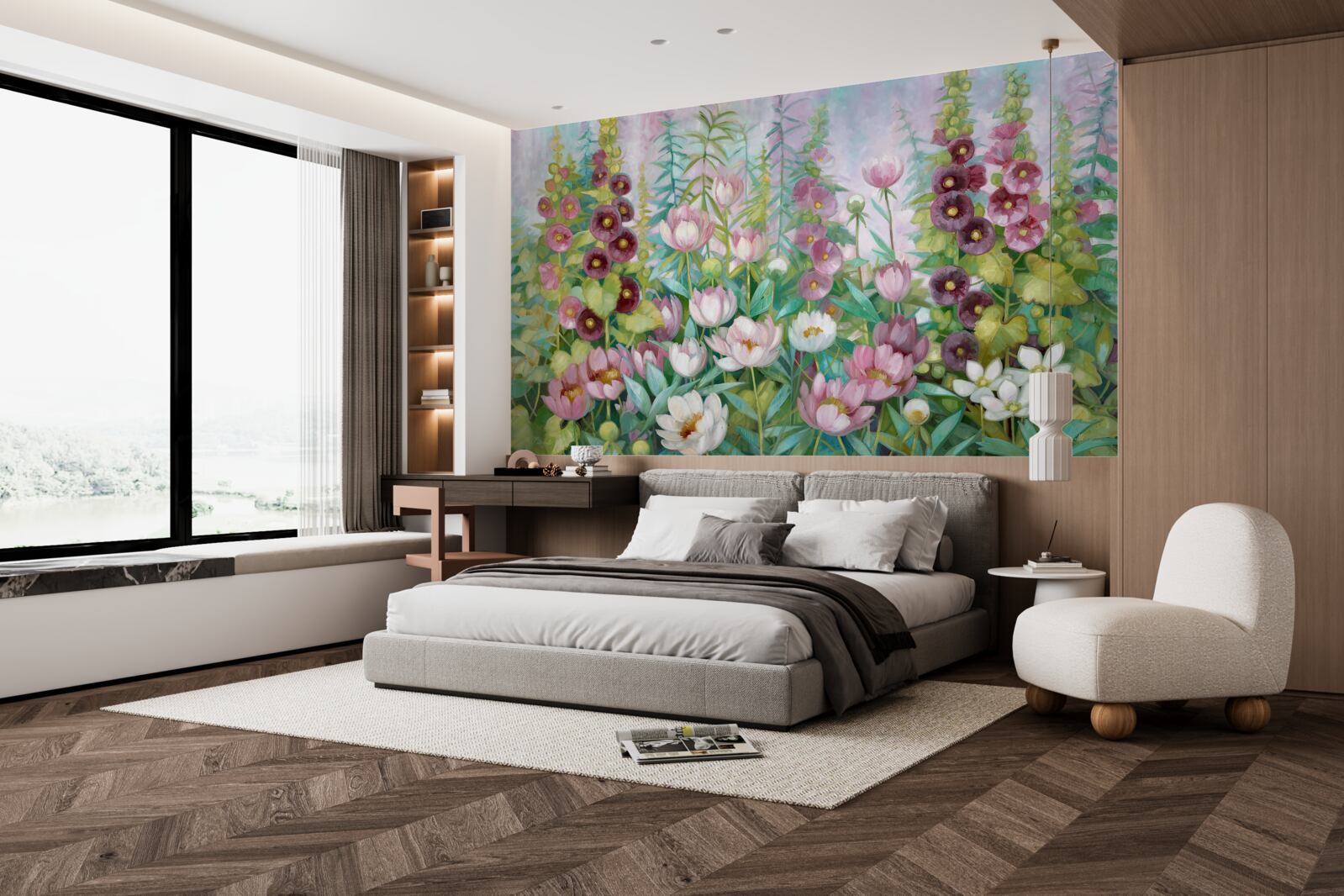 Papier peint Un monde de fleurs forestières