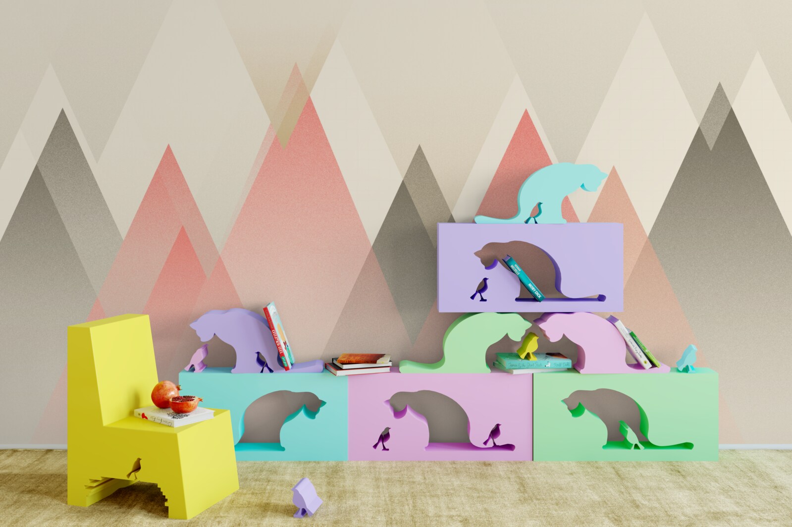 Papier peint forêt brumeuse en automne