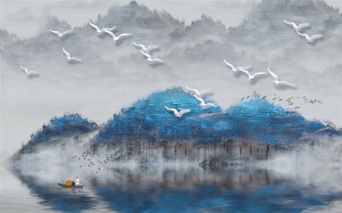 Papier peint les rivières quittent l'étang