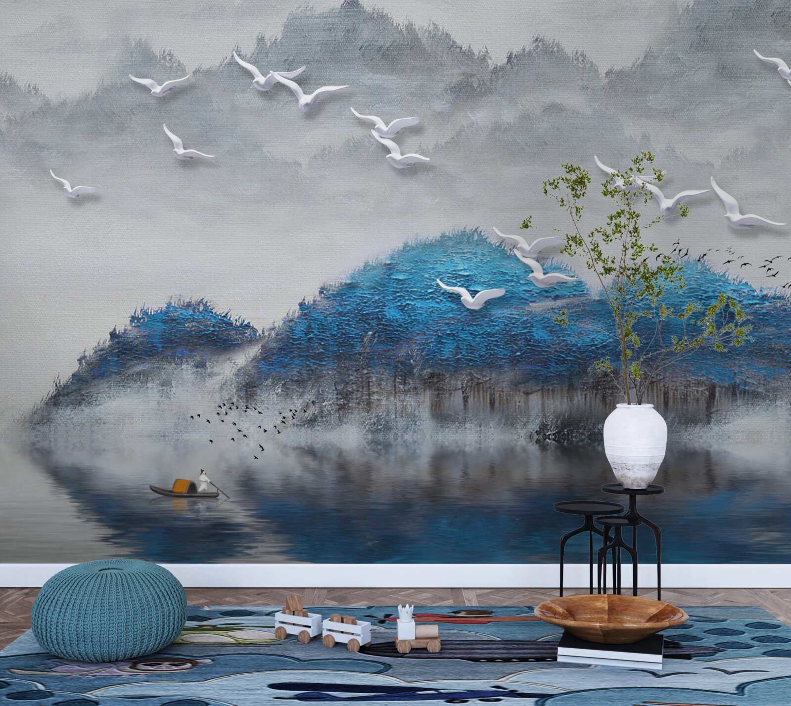 Papier peint les rivières quittent l'étang