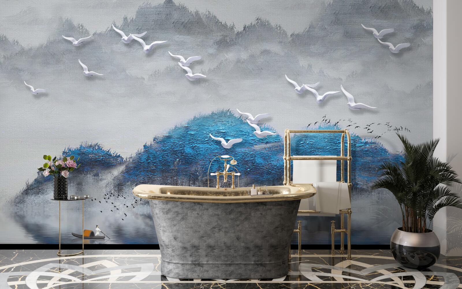 Papier peint les rivières quittent l'étang