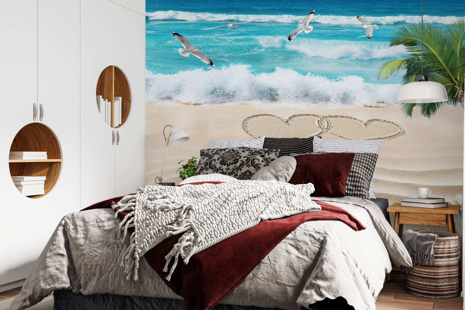 Papier peint palmiers et plage sous les tropiques