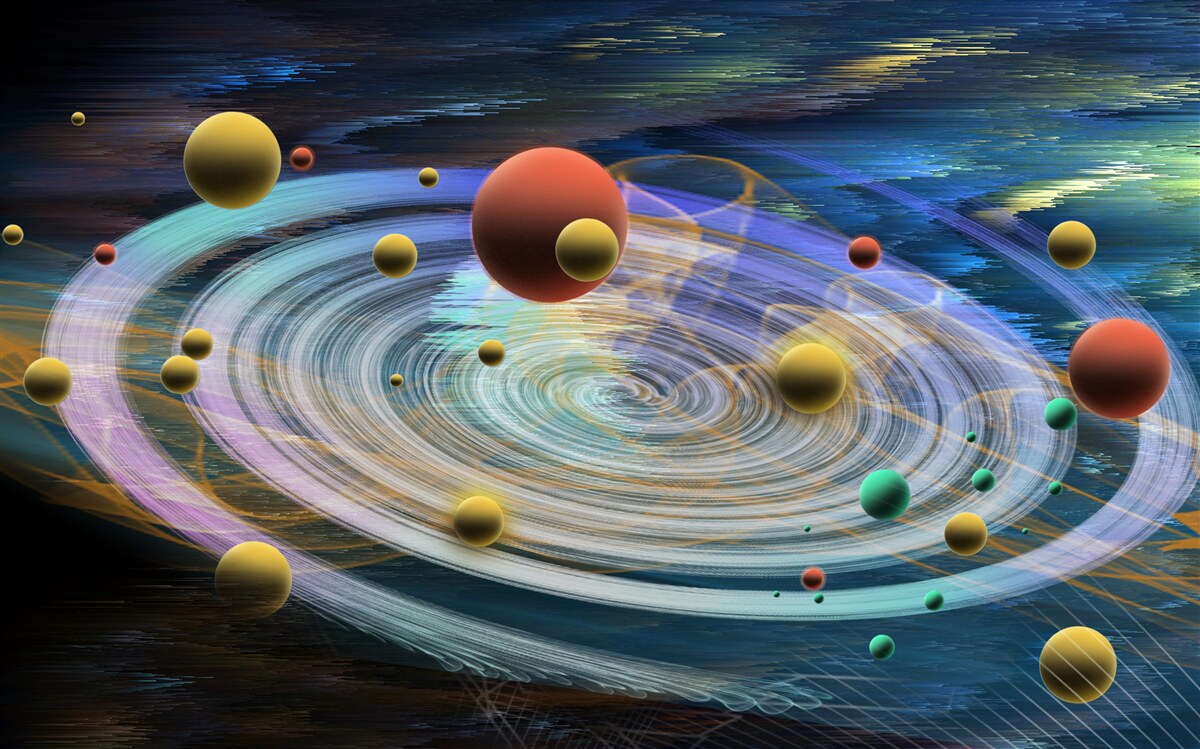 Papier peint planètes avec de belles abstractions