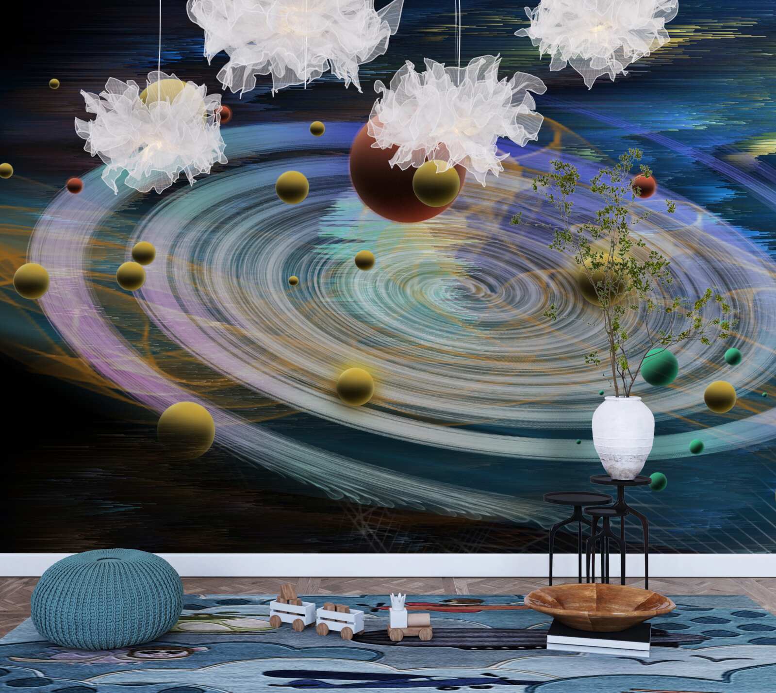 Papier peint planètes avec de belles abstractions