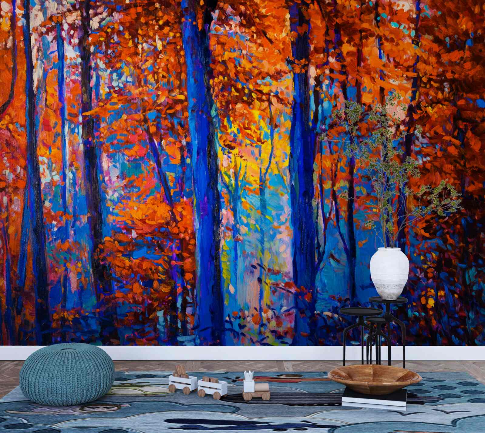 Papier peint contraste des couleurs dans la forêt en automne