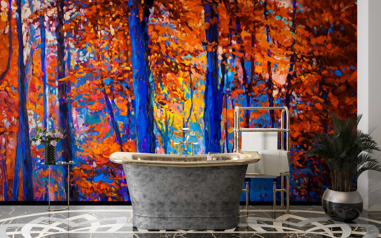 Papier peint contraste des couleurs dans la forêt en automne