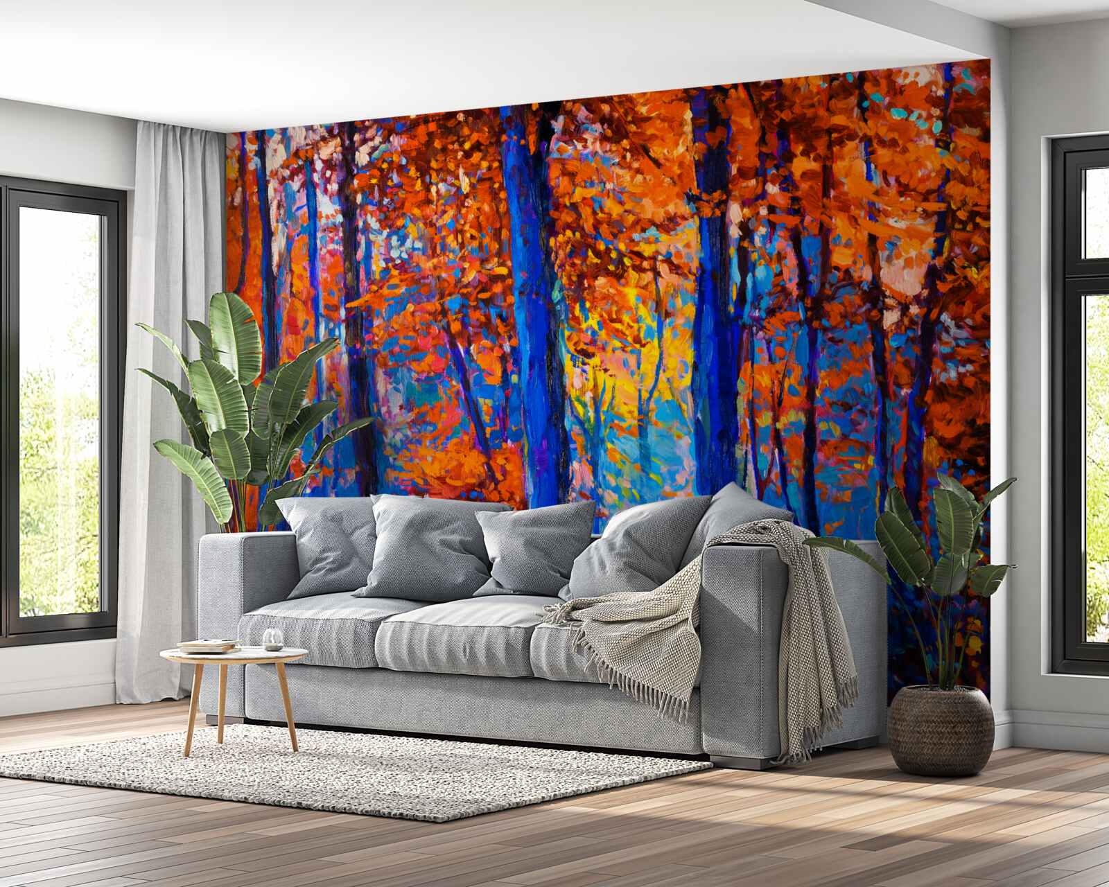 Papier peint contraste des couleurs dans la forêt en automne