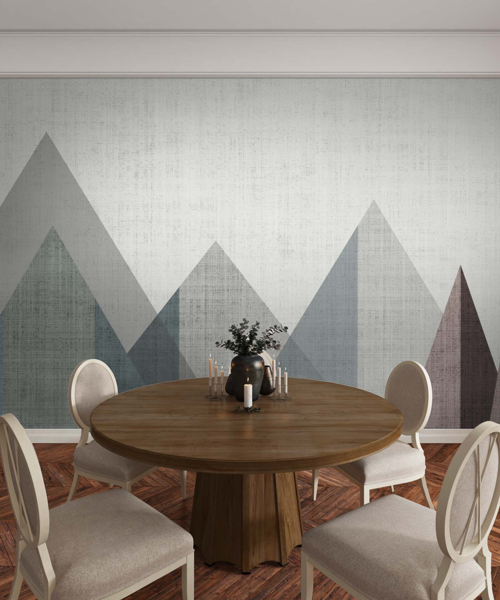 Papier peint les pics et les sommets sont plongés dans le froid