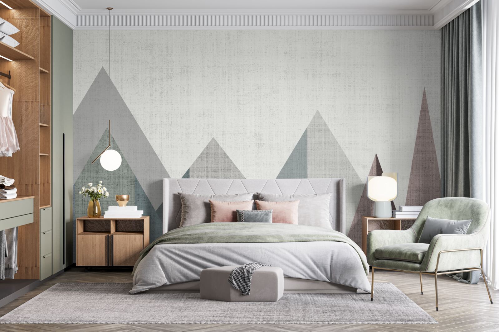 Papier peint les pics et les sommets sont plongés dans le froid