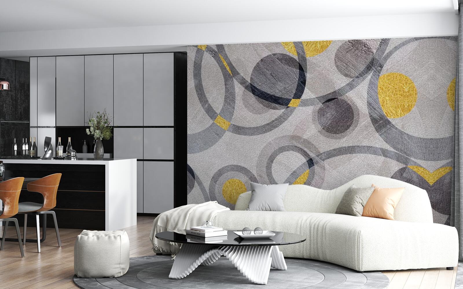 Papier peint cercles et courbes circulaires