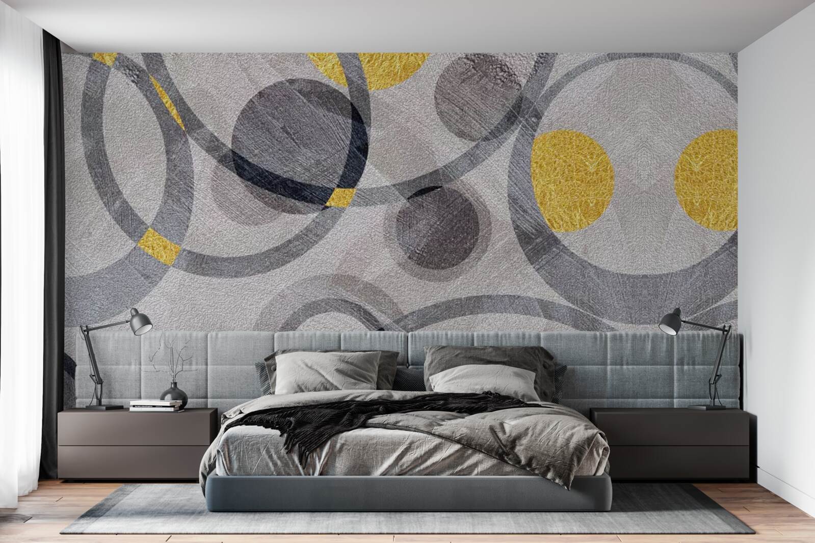 Papier peint cercles et courbes circulaires