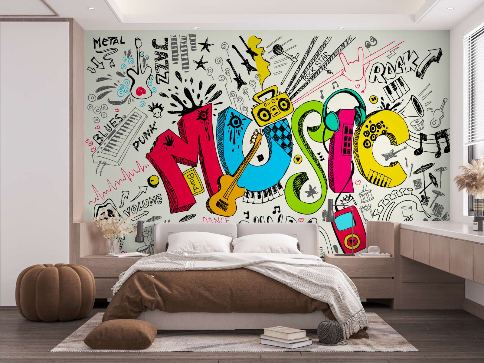 Papier peint le graffiti dans les styles musicaux