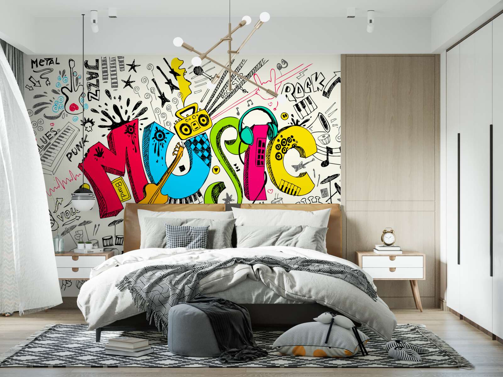 Papier peint le graffiti dans les styles musicaux