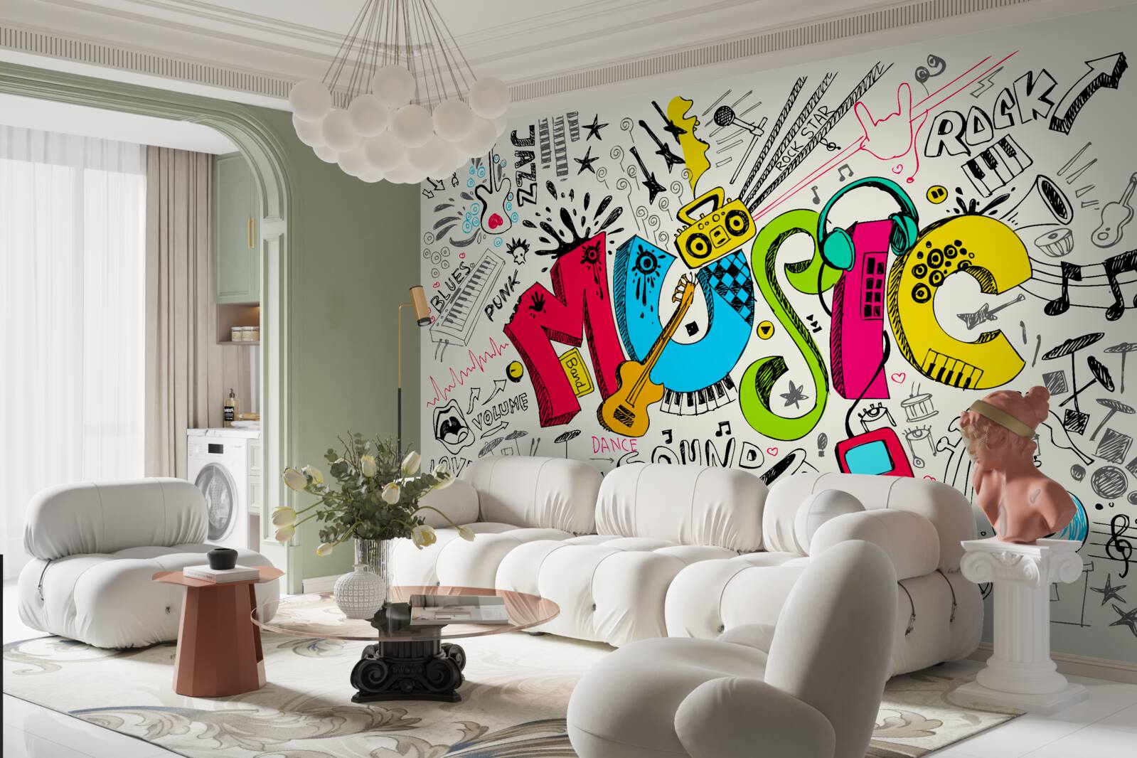 Papier peint le graffiti dans les styles musicaux