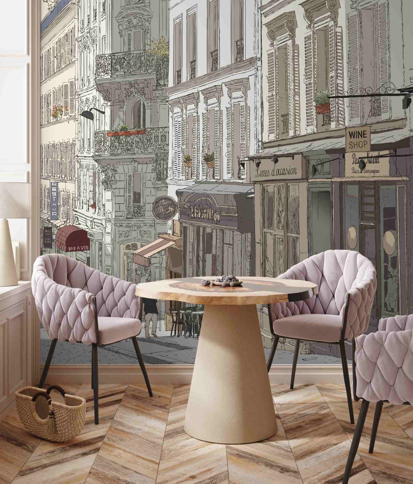 Papier peint image de la rue montmartre