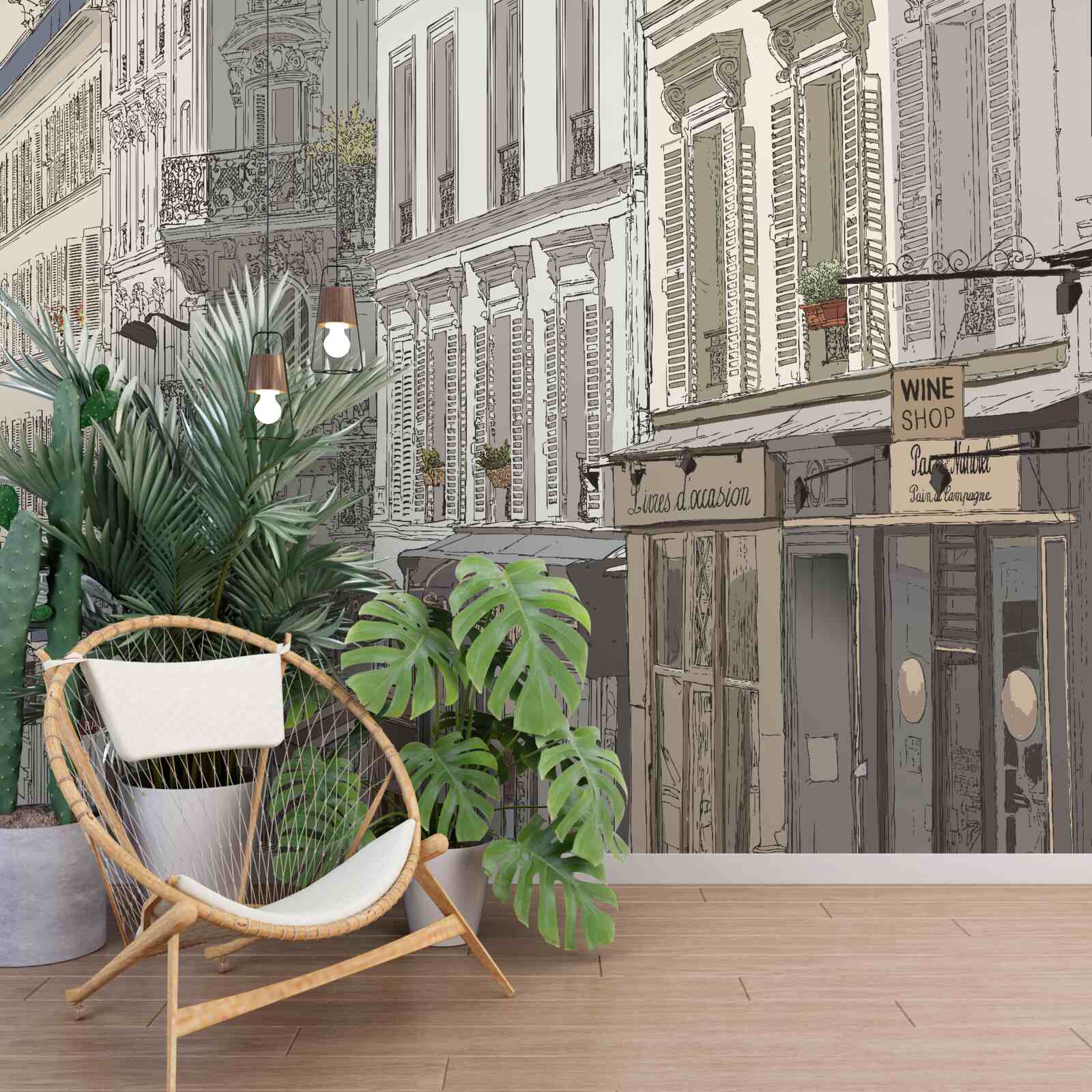 Papier peint image de la rue montmartre