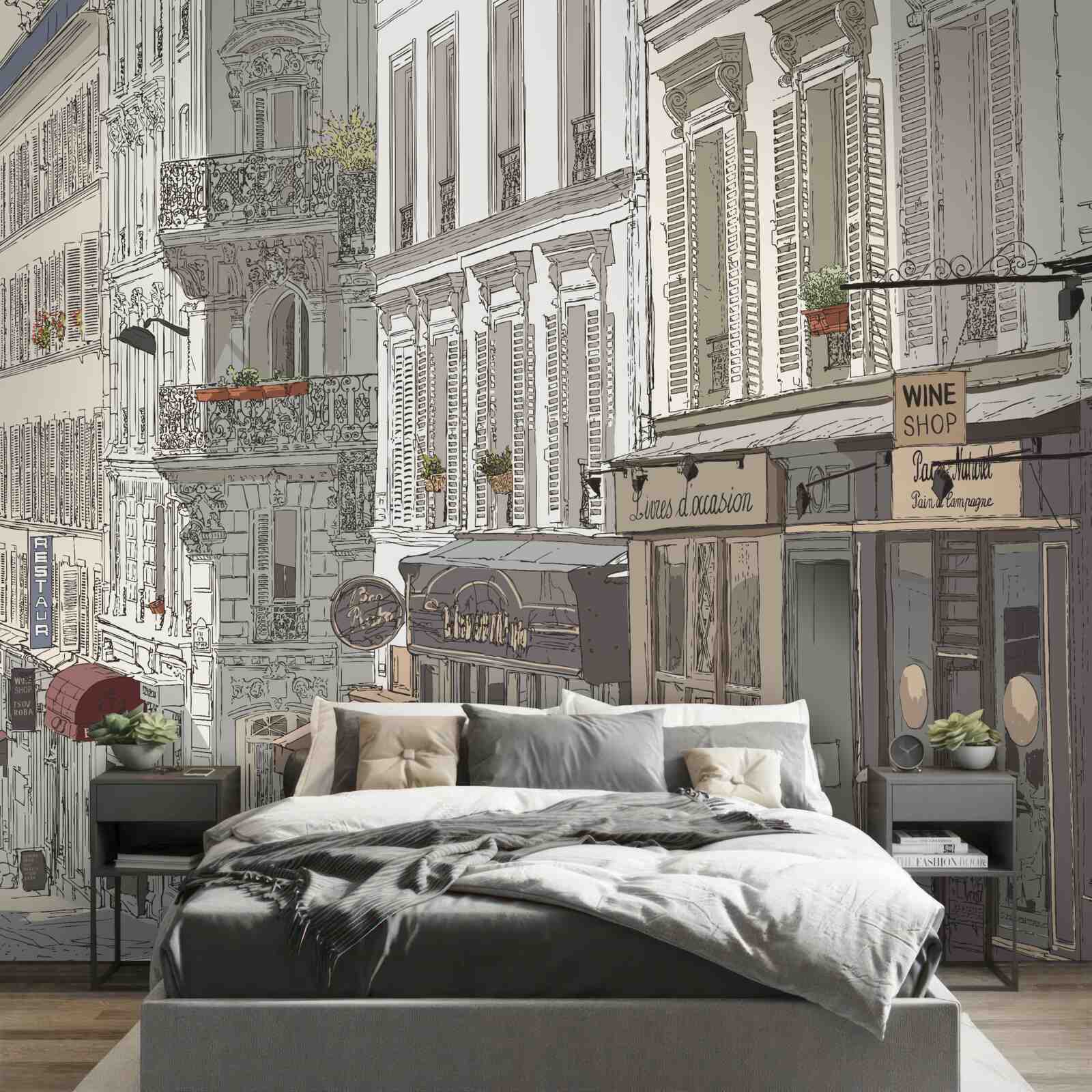 Papier peint image de la rue montmartre