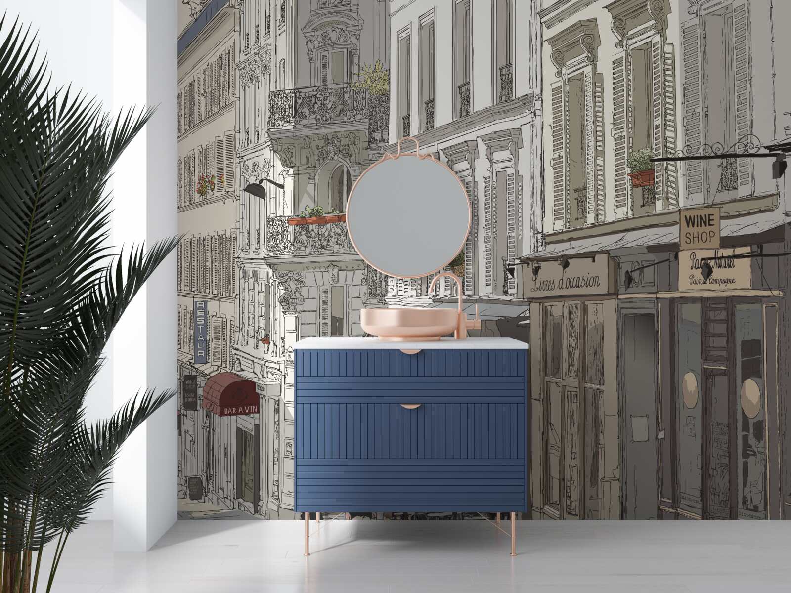 Papier peint image de la rue montmartre