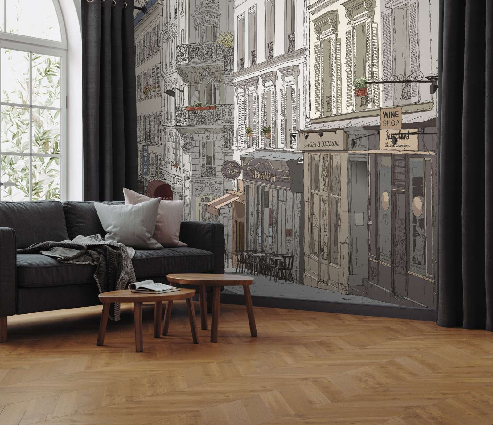 Papier peint image de la rue montmartre