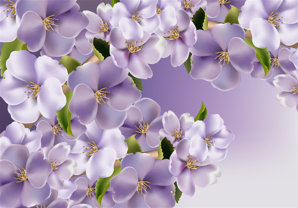 Papier peint de subtiles nuances de lilas dans une délicate fleur d'orchidée