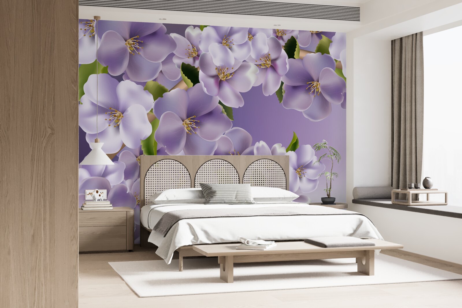 Papier peint de subtiles nuances de lilas dans une délicate fleur d'orchidée