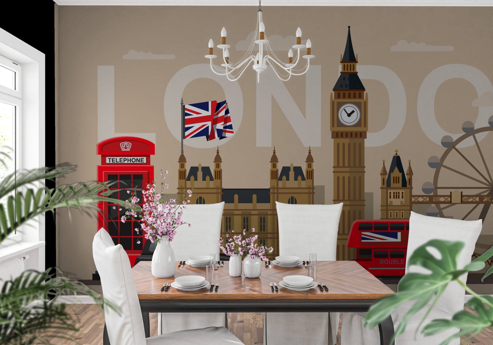 Papier peint principaux insignes de londres, grande-bretagne