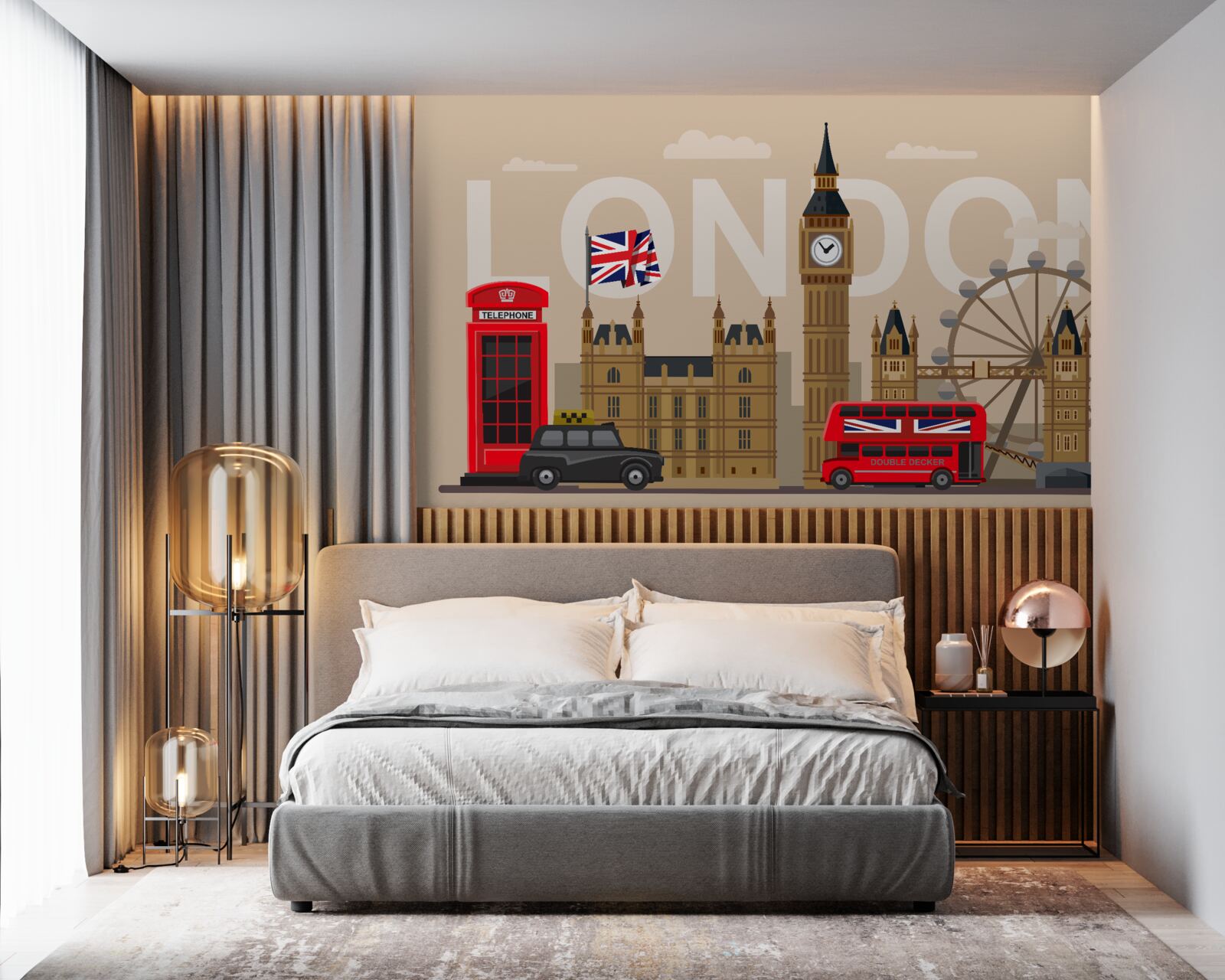 Papier peint principaux insignes de londres, grande-bretagne