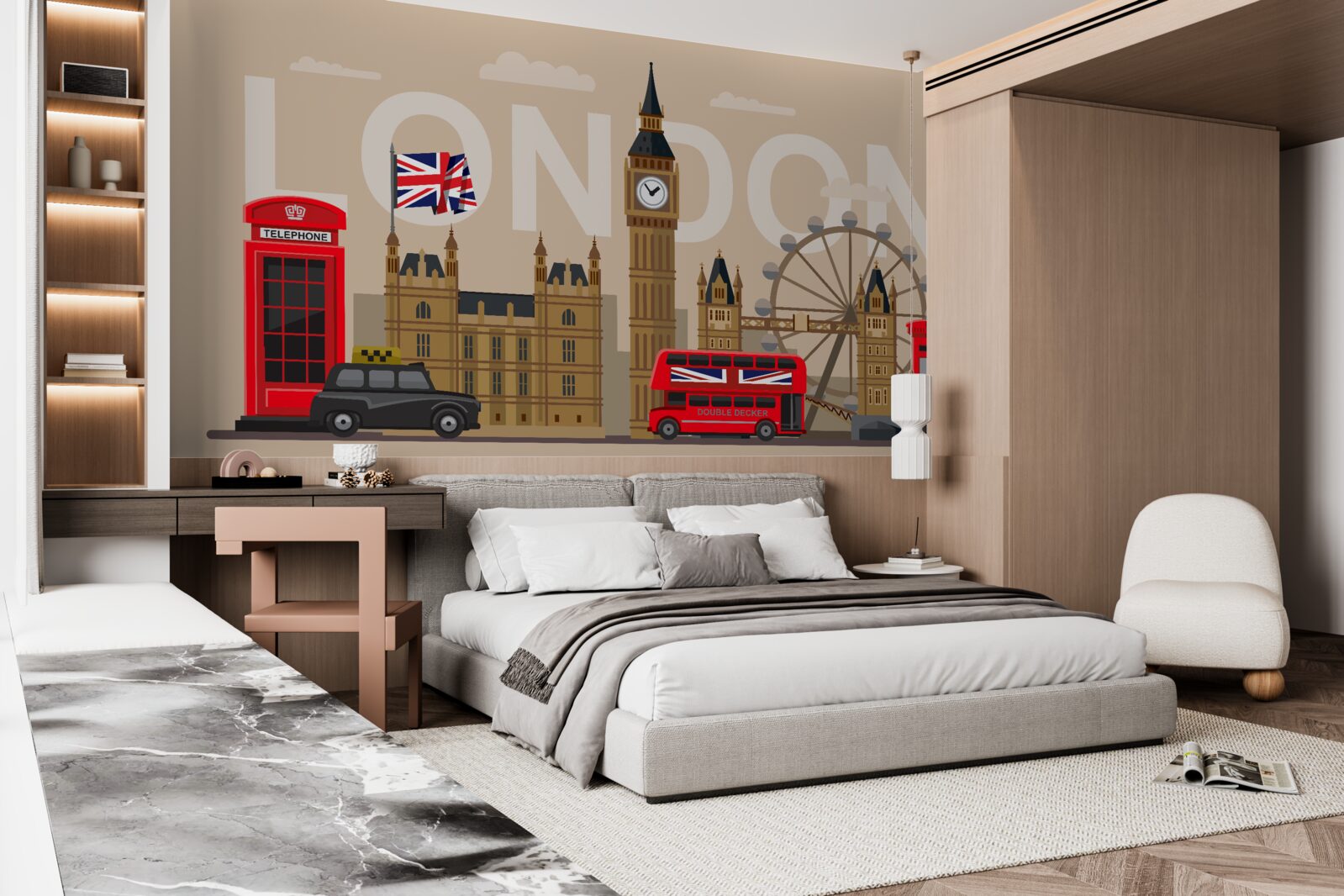 Papier peint principaux insignes de londres, grande-bretagne