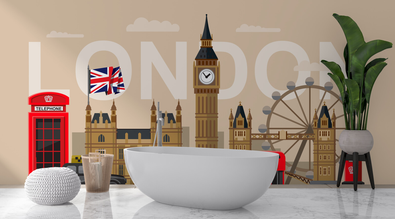 Papier peint principaux insignes de londres, grande-bretagne