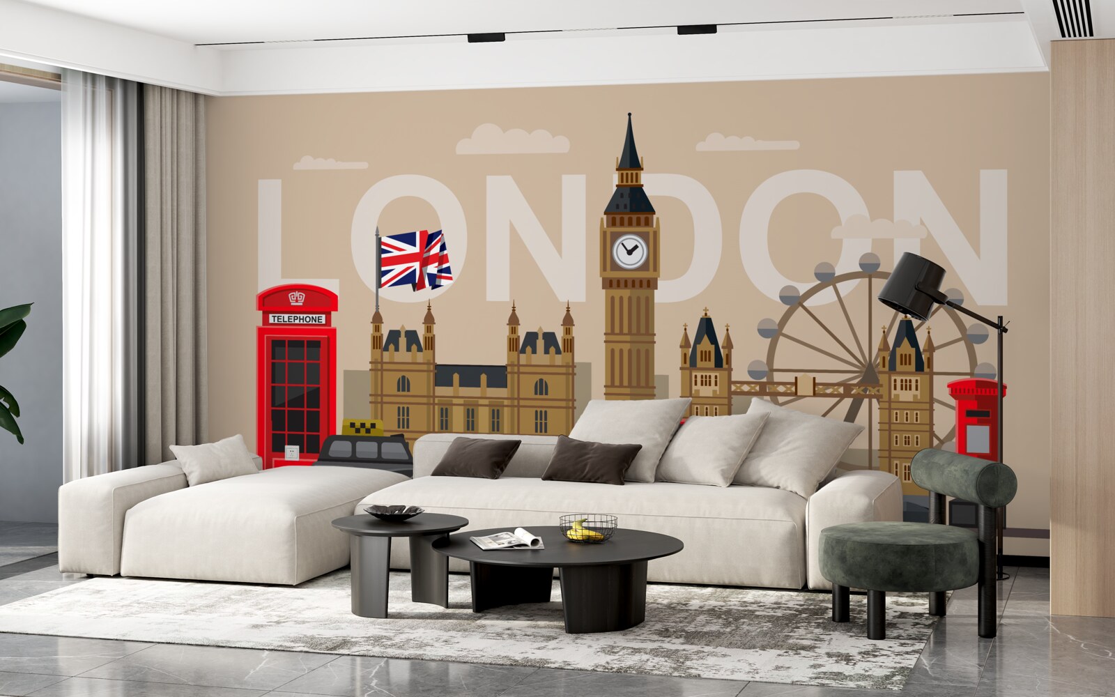 Papier peint principaux insignes de londres, grande-bretagne