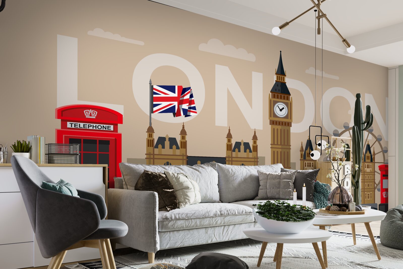 Papier peint principaux insignes de londres, grande-bretagne