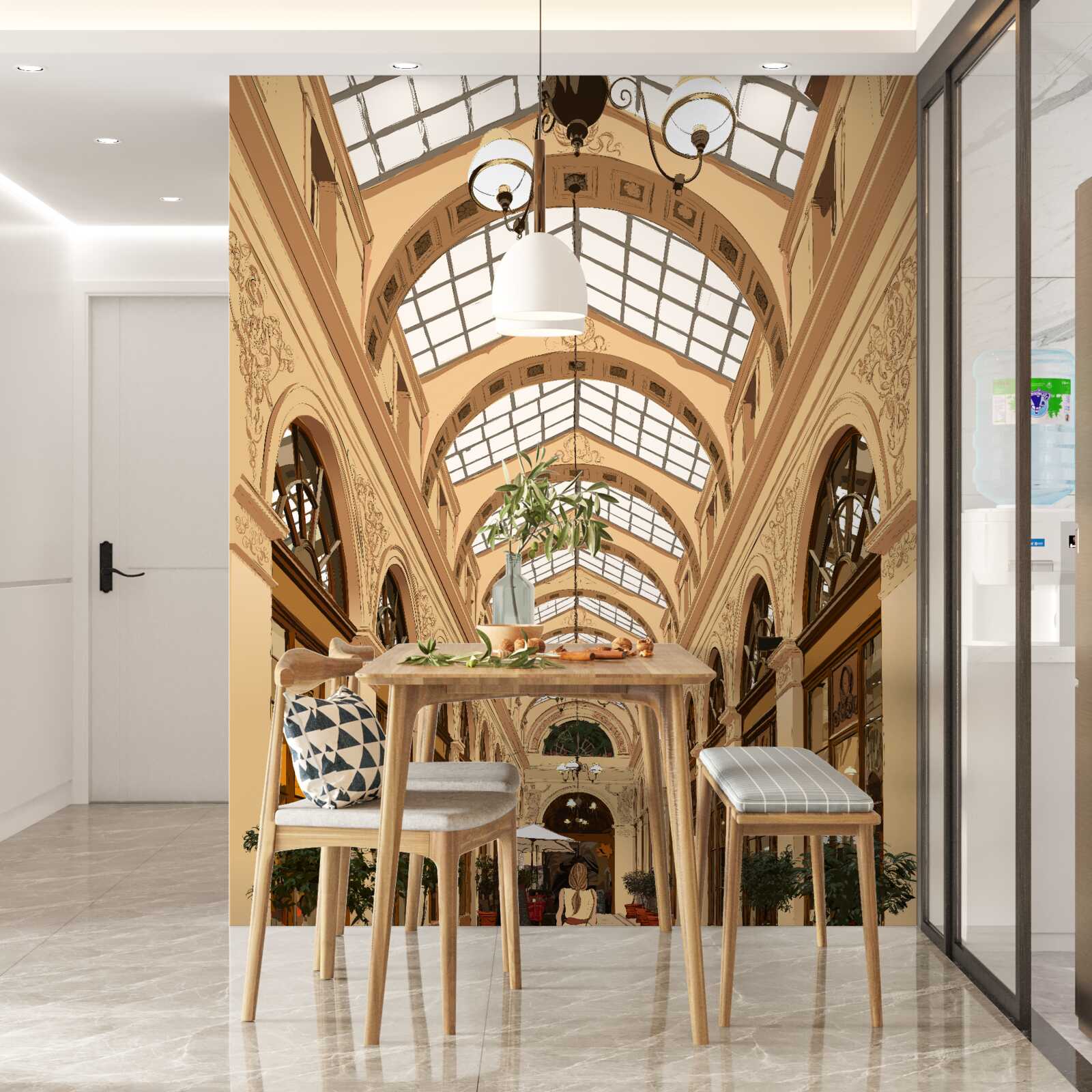 Papier peint couloir transparent