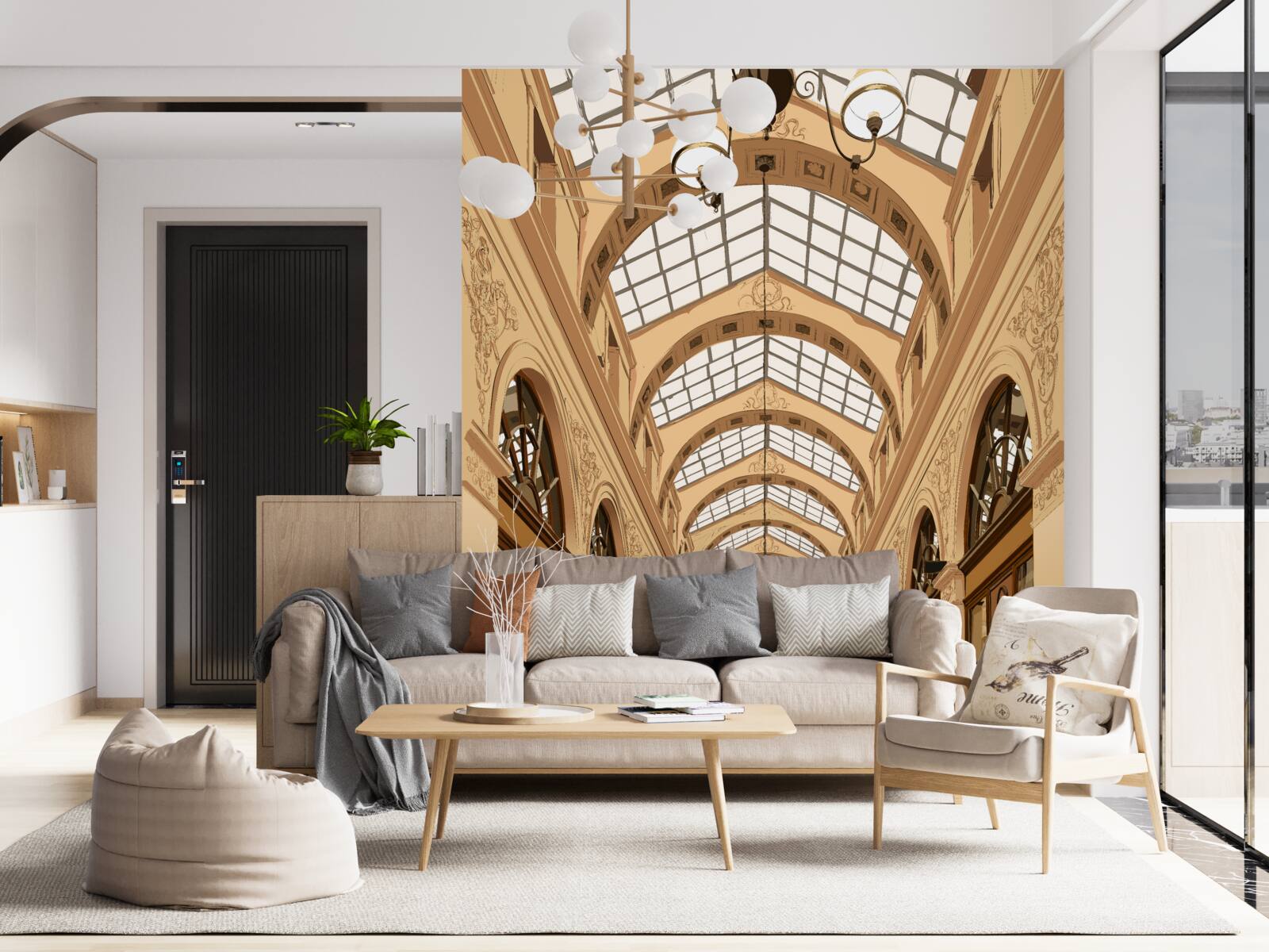 Papier peint couloir transparent