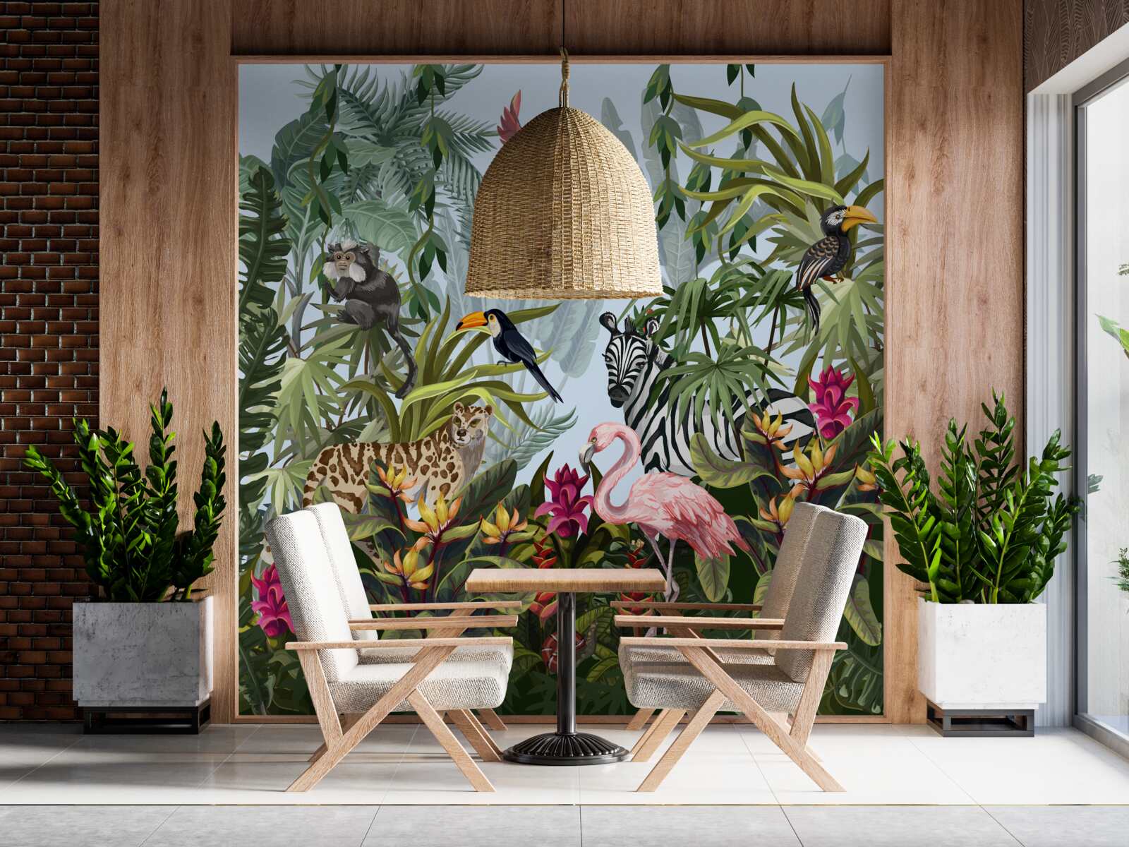 Papier peint végétation diurne et faune de la jungle