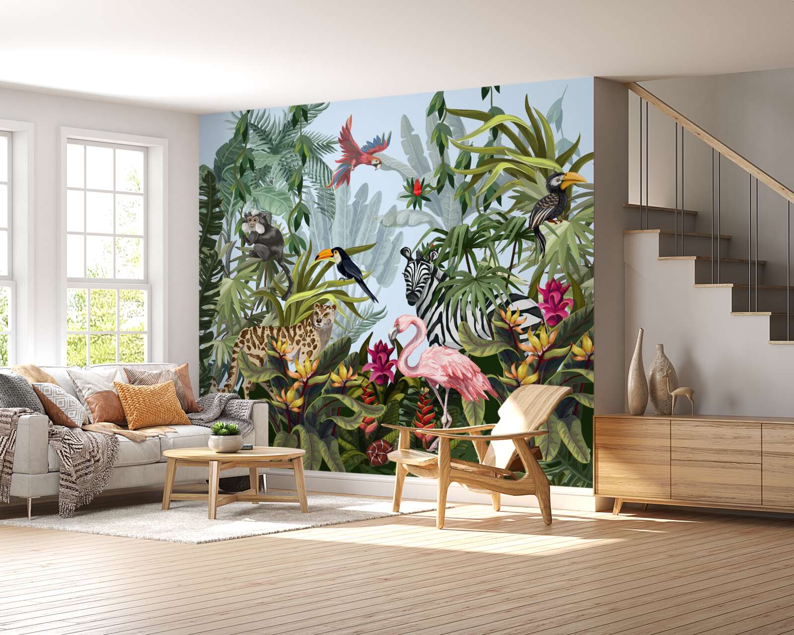 Papier peint végétation diurne et faune de la jungle