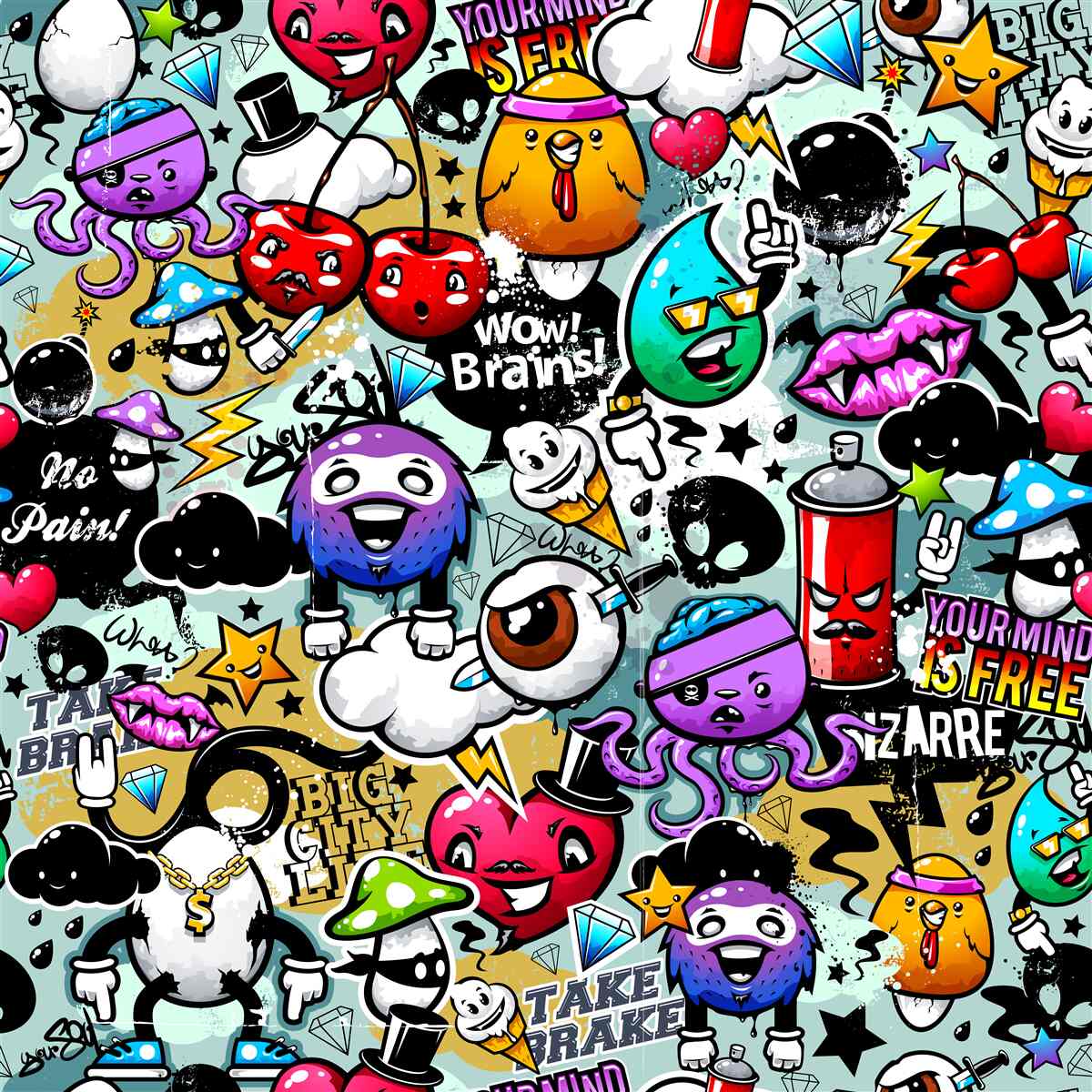 Papier peint un art de la rue dynamique