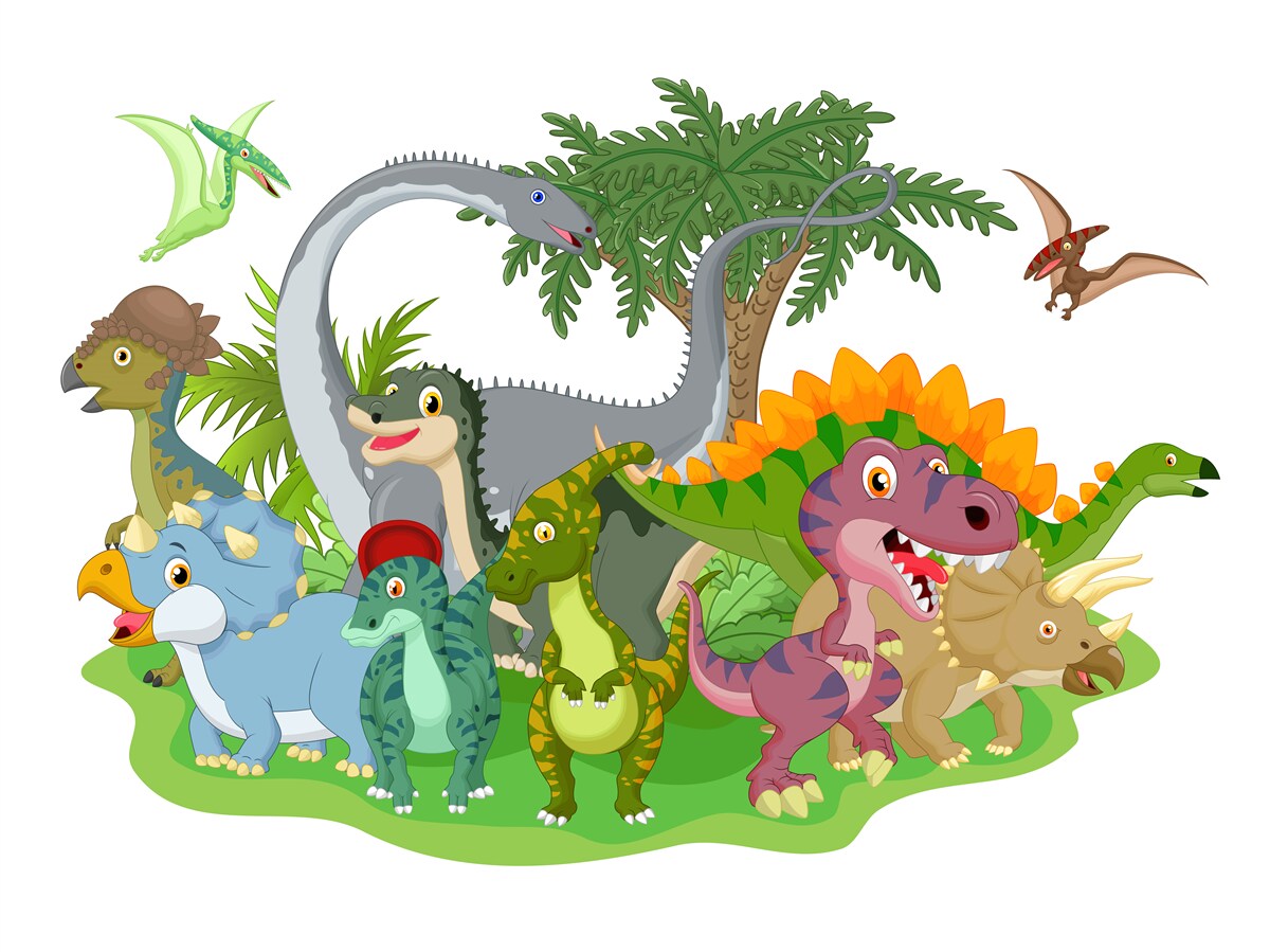 Papier peint des dinosaures qui sourient