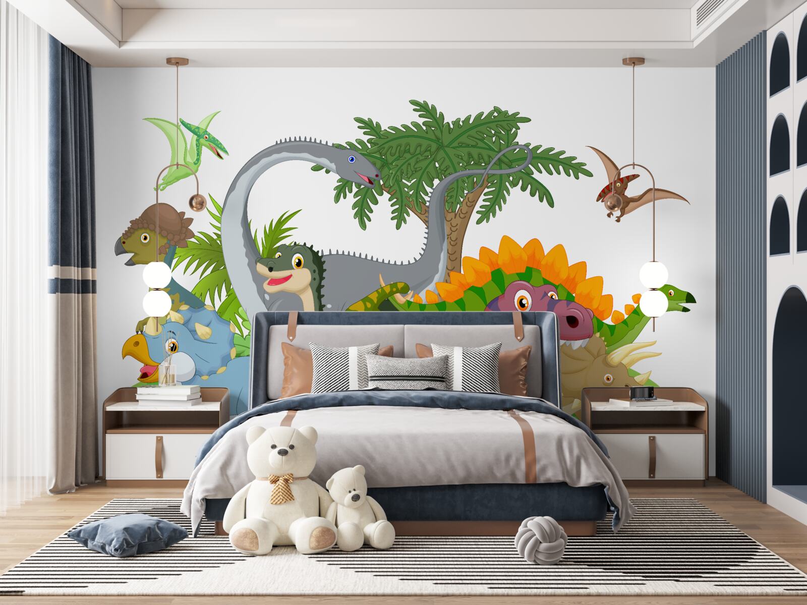 Papier peint des dinosaures qui sourient