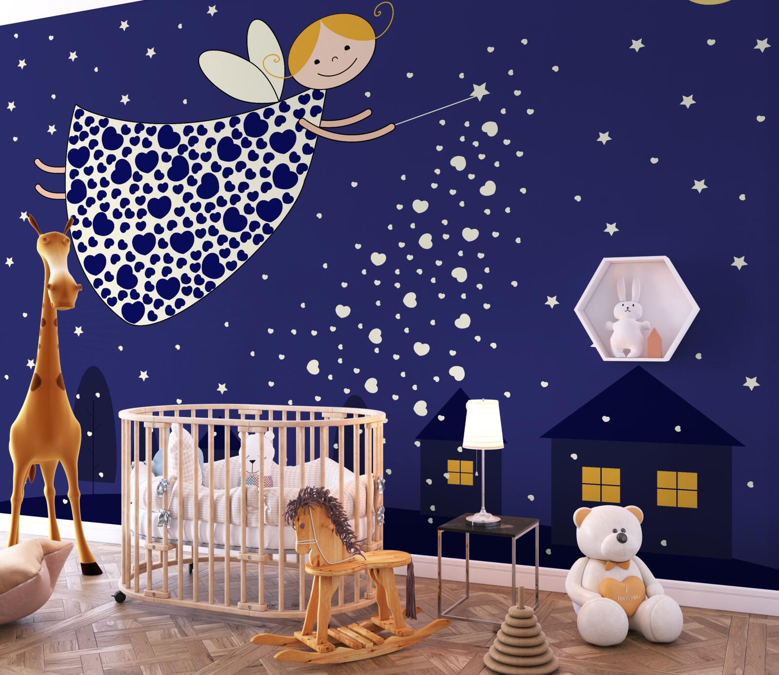 Papier peint sorcière dans l'espace nuit