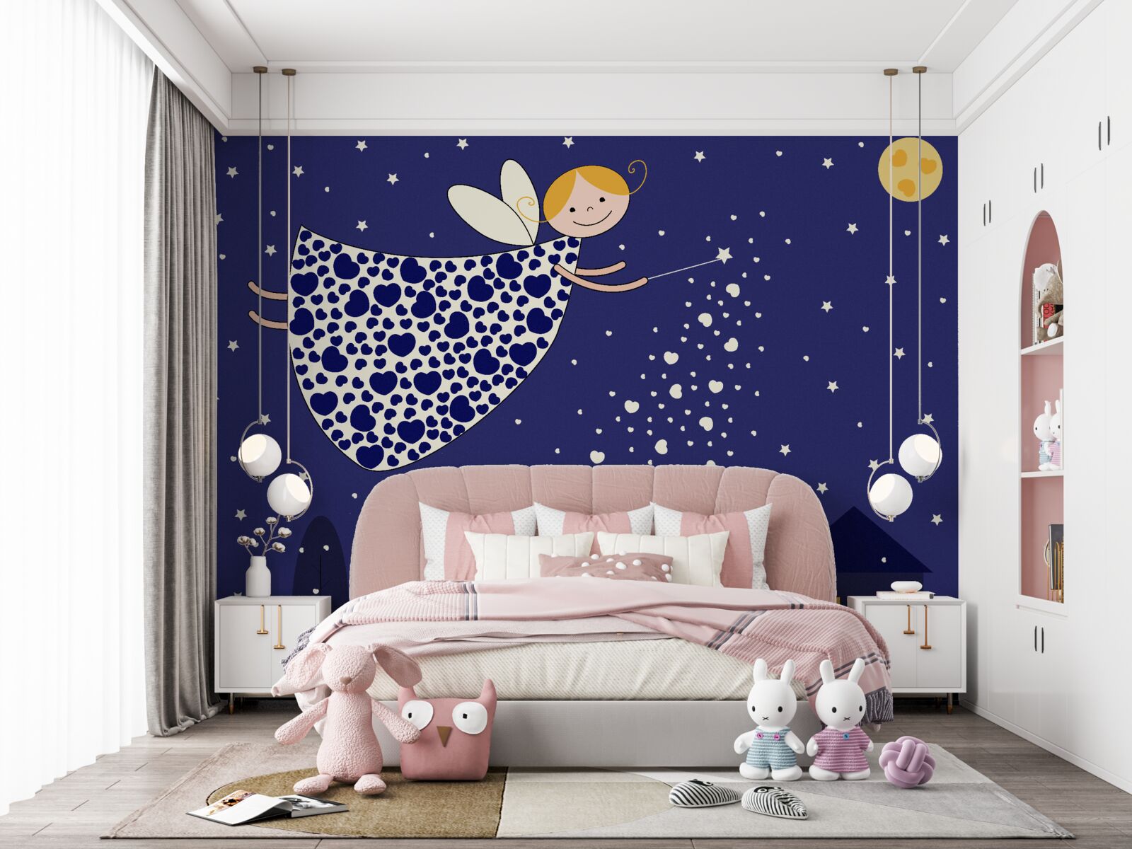 Papier peint sorcière dans l'espace nuit