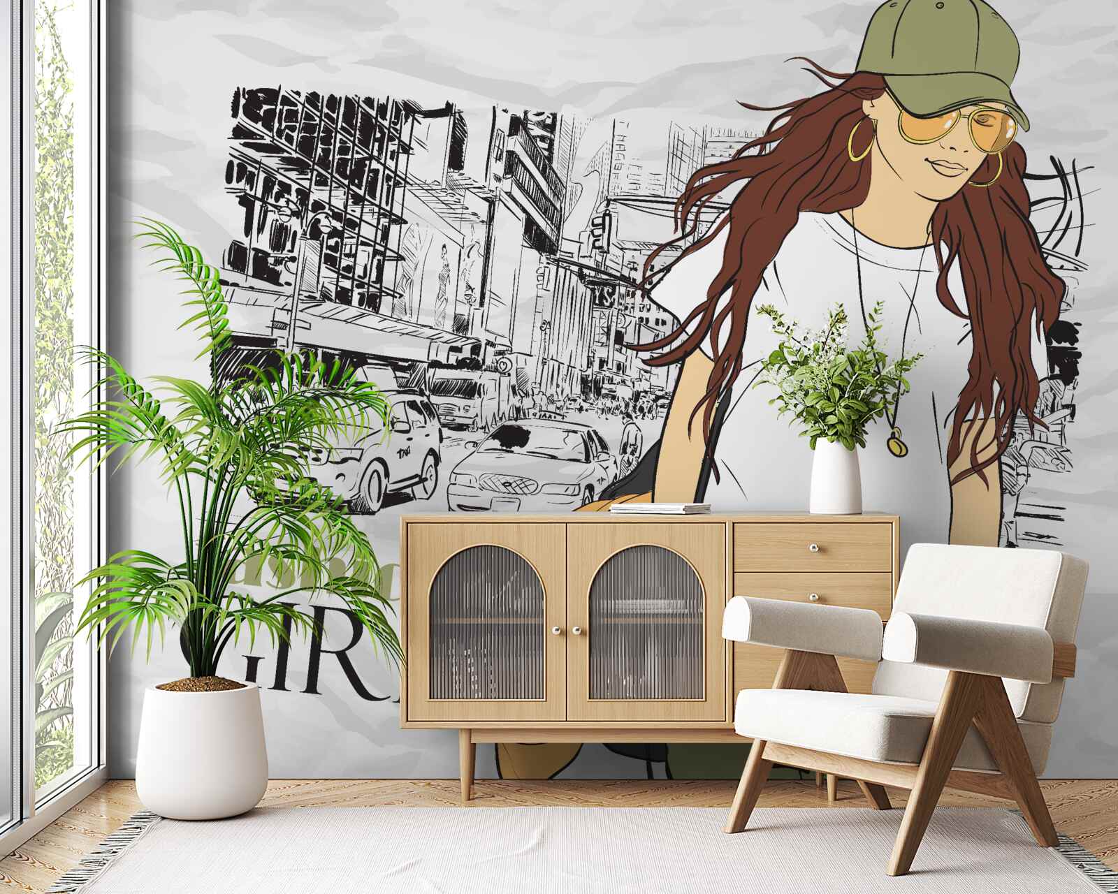 Papier peint fille élégante et séduisante