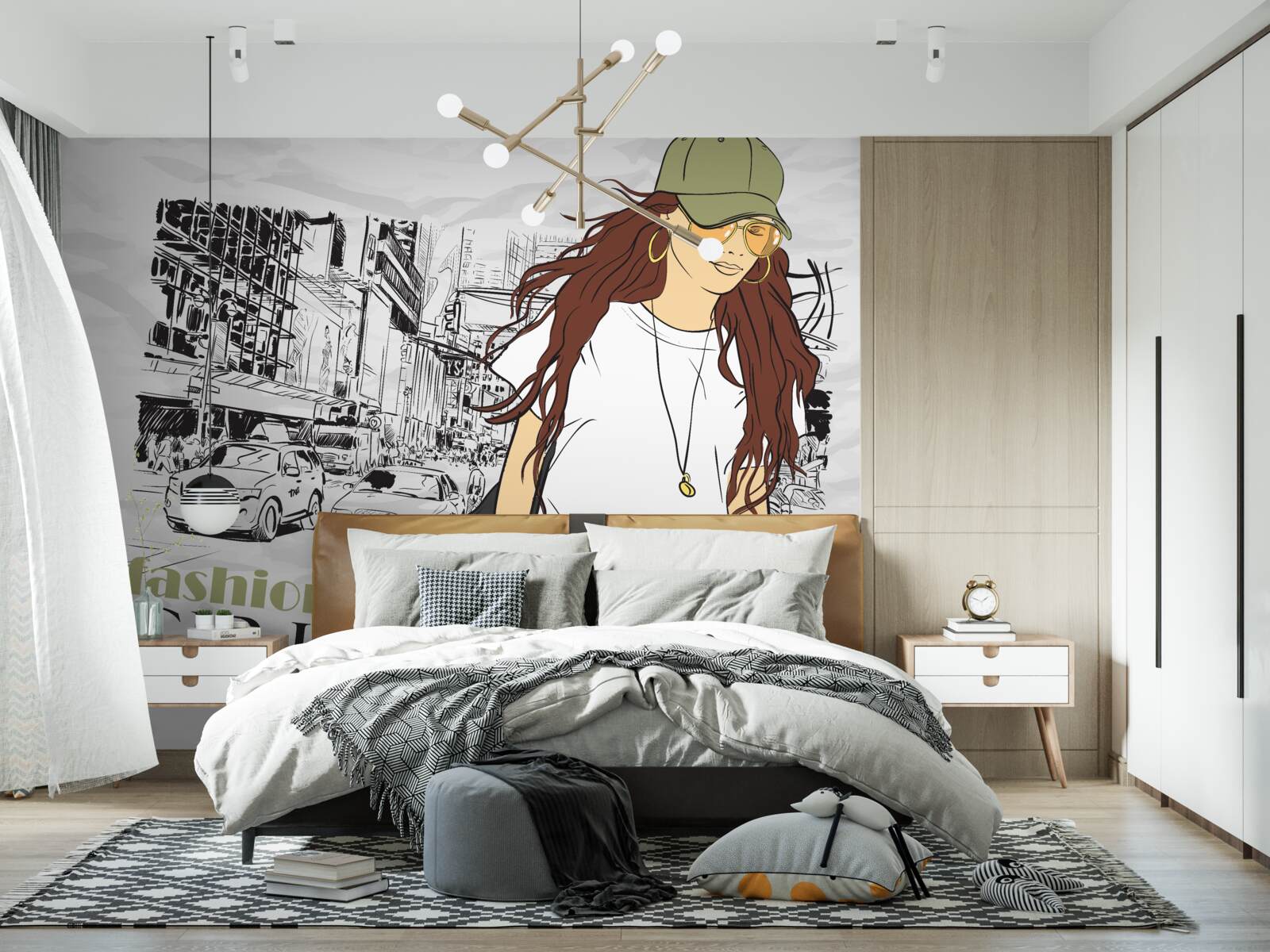 Papier peint fille élégante et séduisante