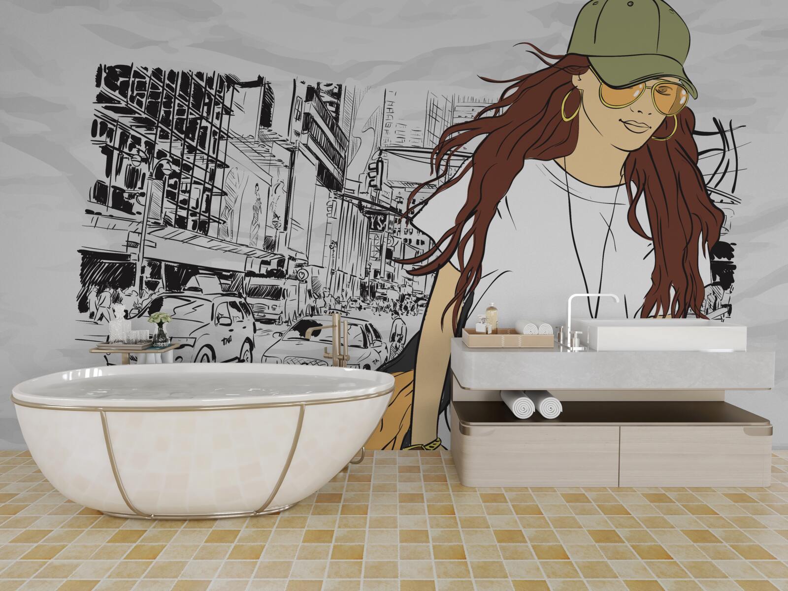 Papier peint fille élégante et séduisante