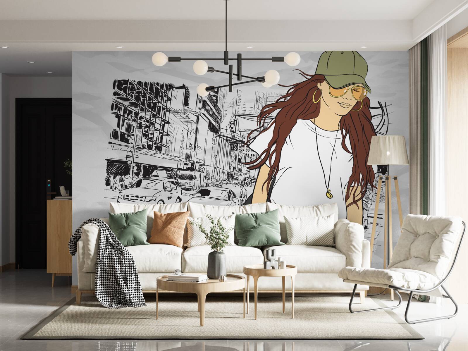 Papier peint fille élégante et séduisante